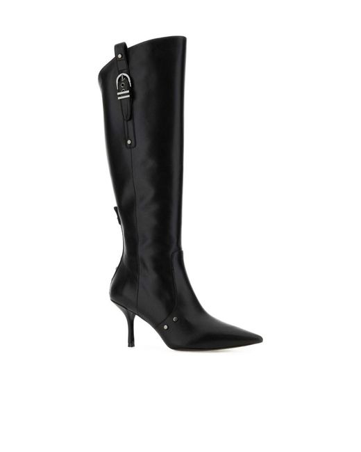 Stuart Weitzman Black Thigh-High Pointed-Toe Boots