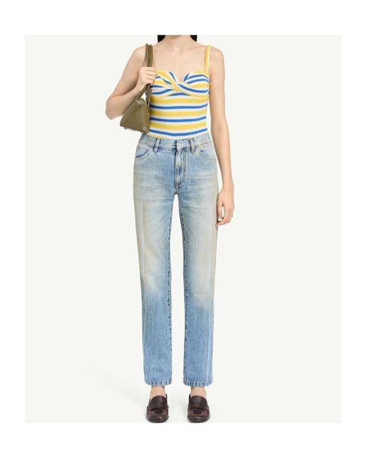 MM6 by Maison Margiela Blue Straight-Leg Jeans