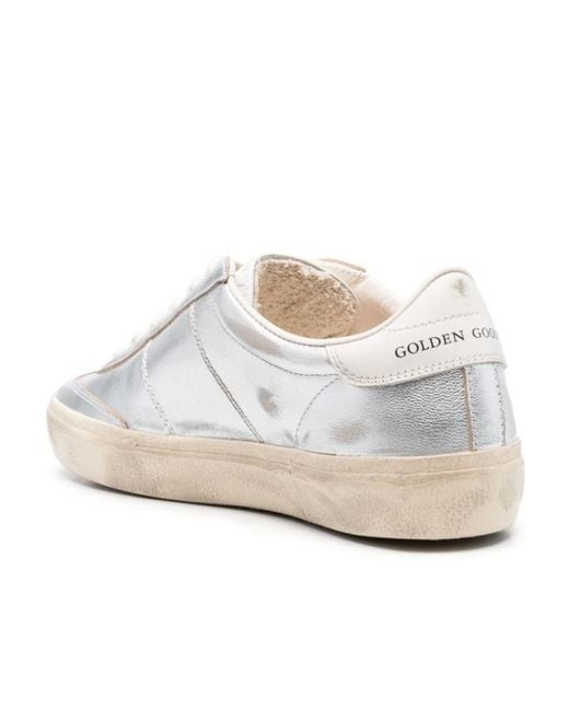 Golden Goose Deluxe Brand White Soul-Star Metallic Low-Top Sneakers