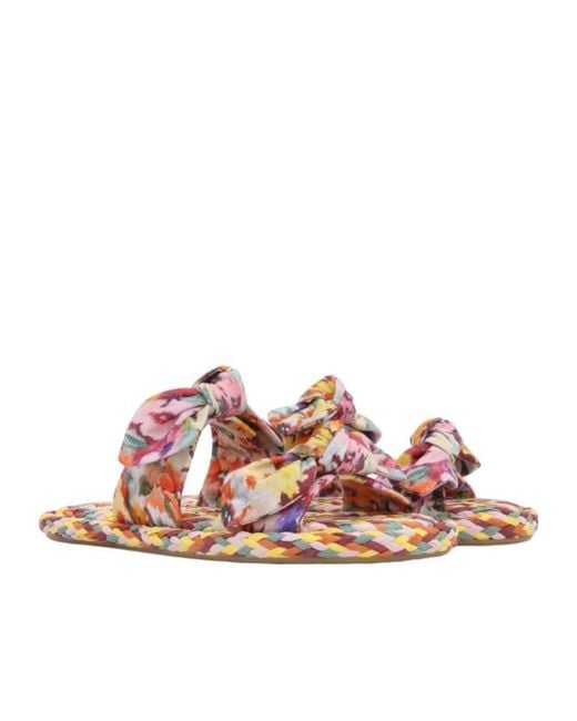 Zimmermann Red Printed Slippers