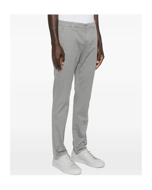 Dondup Gray Gaubert Turn-Up Hem Pants for men