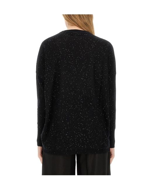 Fabiana Filippi Black Sequin-Embellished Knitted Jumper
