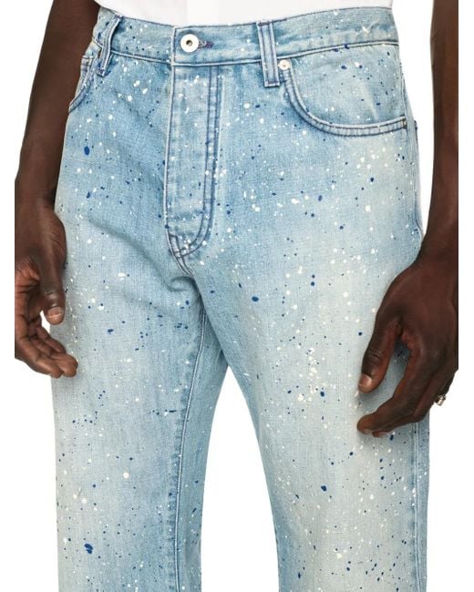 Off-White c/o Virgil Abloh Blue Paint Relaxed Jeans for men
