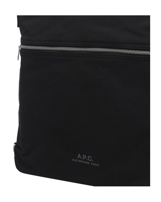 A.P.C. Black Zip Pocket Messenger Bag for men