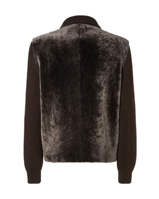Fendi Brown Wool And Shearling Blouson for men