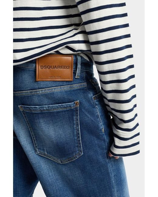 DSquared² Blue Distressed Denim Shorts for men