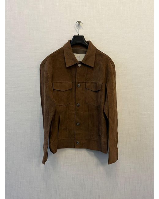 AMI Brown Snap-Button Flap-Pocket Jacket for men