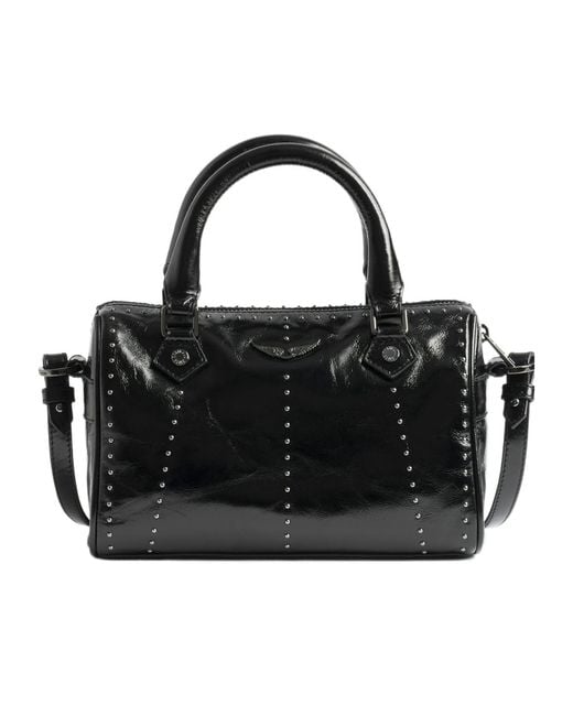 Zadig & Voltaire Black Sunny Xs Vibe Studed Top Handle Tote Bag