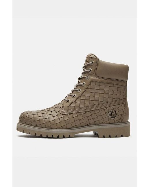 Timberland Brown Woven Texture Boots for men