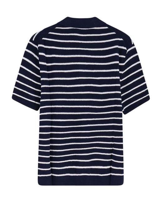 Polo Ralph Lauren Blue Striped Short-Sleeved Polo Shirt for men
