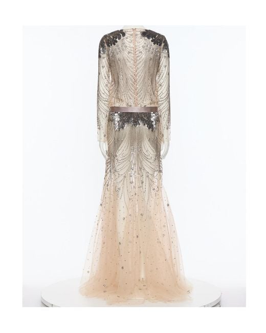 Valentino Natural Long-Sleeved Dress