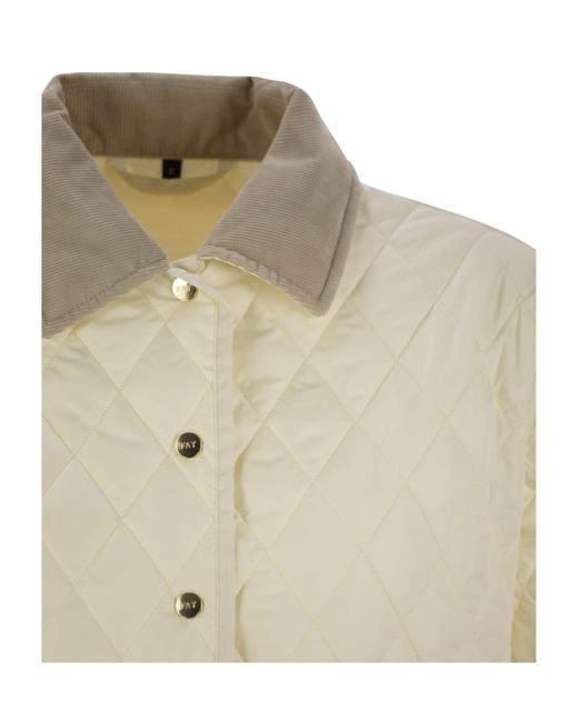 Fay Natural Diamond Quilted Shirt Jacket
