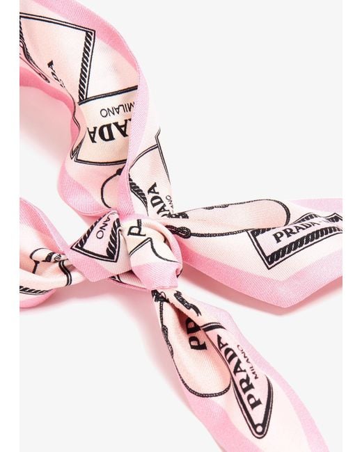 Prada Pink Pattern-Printed Scarf