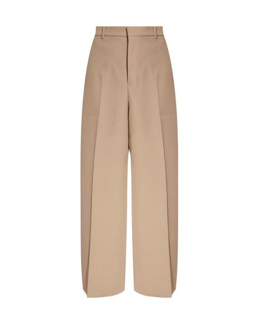AMI Natural Ami Belted Wide-Leg Pants