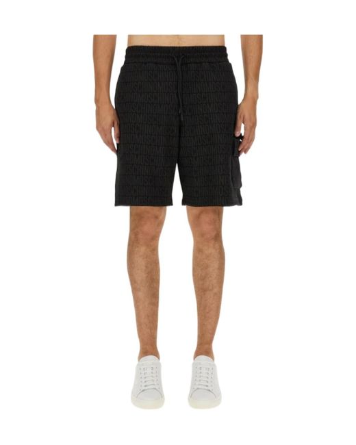 Moschino Black Elastic Waist Shorts for men