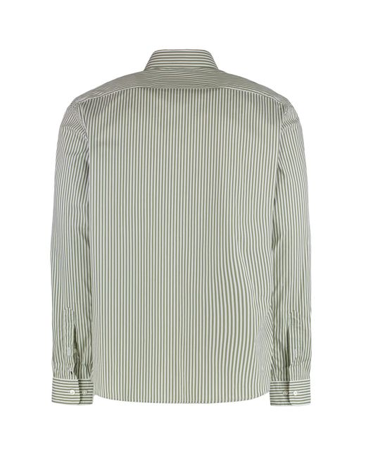 Boss Green Boss Pinstriped Curved Hem Shirt for men