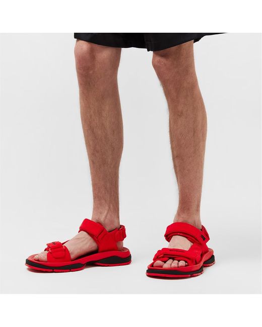 Balenciaga Red Logo Detail Sandals for men