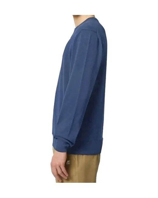 K-Way Blue Crew Neck Long Sleeve Sweater for men