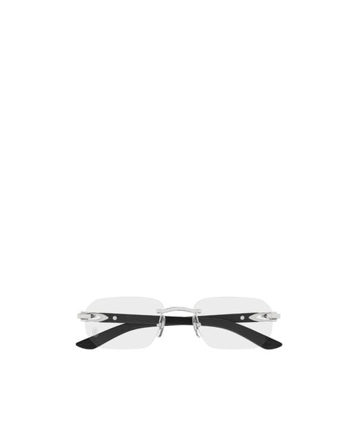 Cartier White Rectangular Frame Glasses for men
