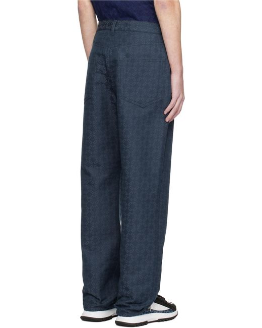 Givenchy Blue Monogram Straight-Leg Jeans for men
