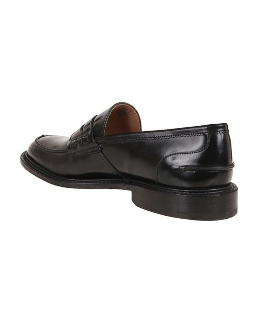 Tricker's Black Tricker's James Penny Loafers for men