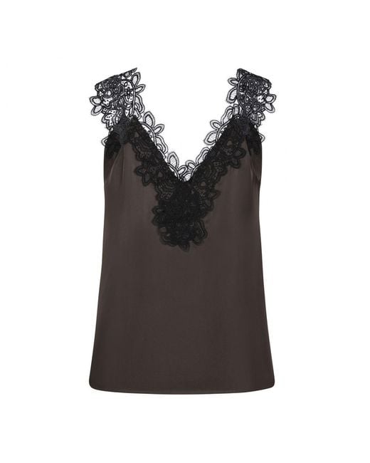 Rohe Black V-Neck Lace Top