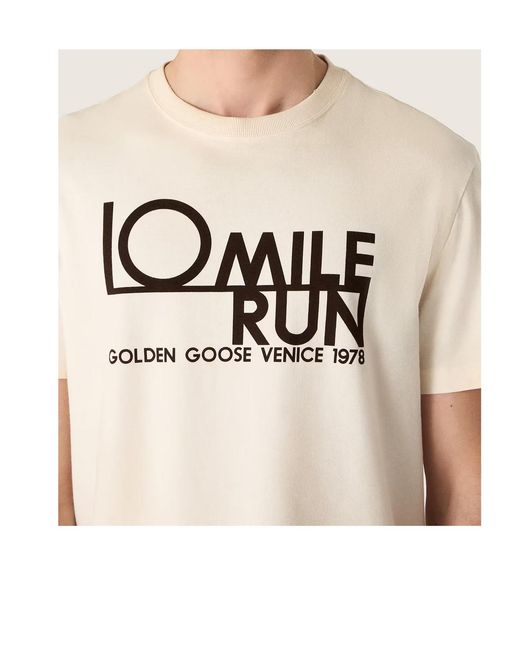 Golden Goose Deluxe Brand White Logo-Print T-Shirt for men