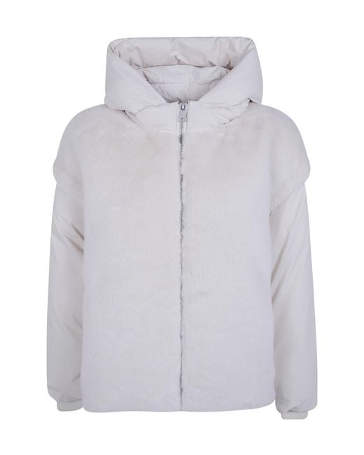 Essentiel Antwerp Gray Faux-Fur Hooded Jacket