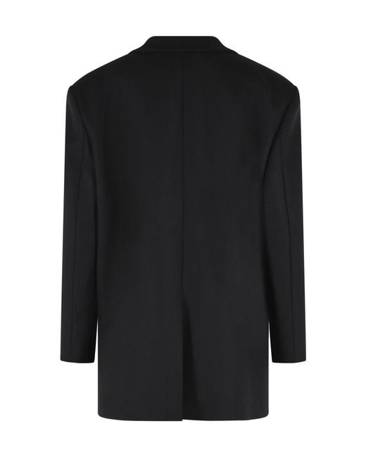 ANDAMANE Black 'Teresa' Virgin Wool Oversize Blazer