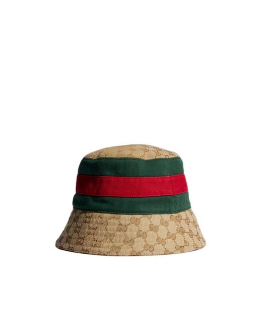 Gucci Multicolor Web Detailed Gg Bucket Hat for men