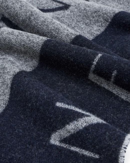 ARMANI EXCHANGE Blue Wool Scarf for men