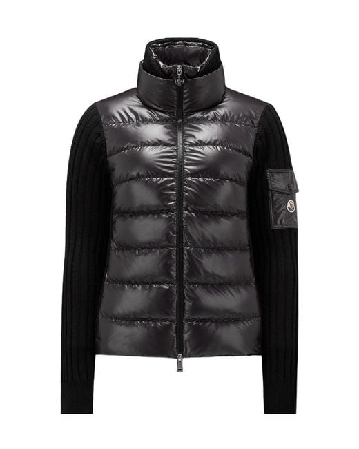 Moncler Black Panelled Zip-Up Padded Jacket
