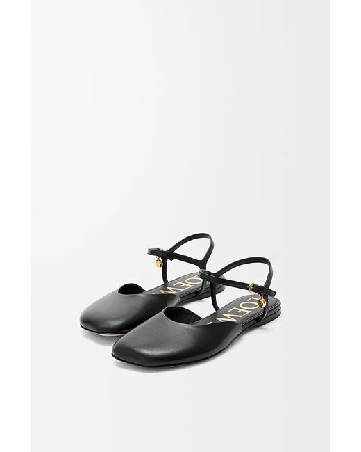 Loewe Black Ankle-Strap Leather Trainers