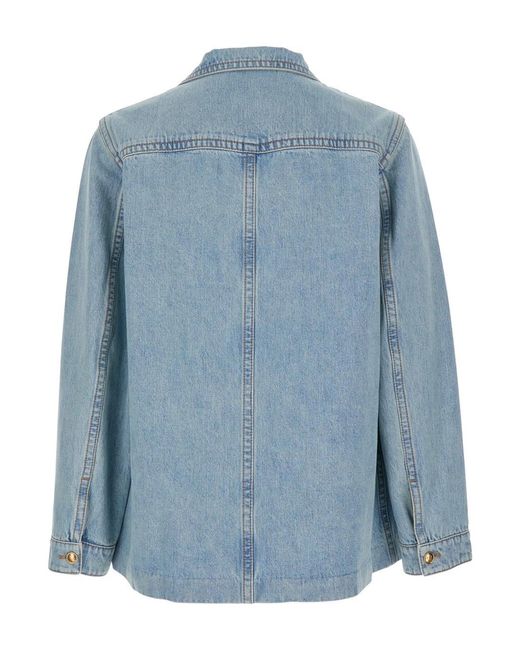 Valentino Blue Button-Up Denim Jacket for men