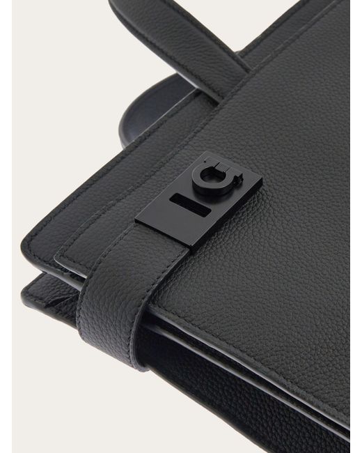 Ferragamo Black Ferragamo Gancini Buckled Briefcase for men