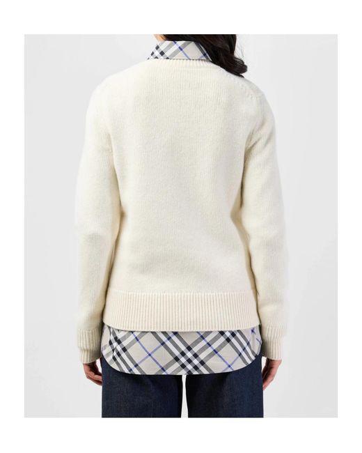 Burberry White Logo Knitted Sweater