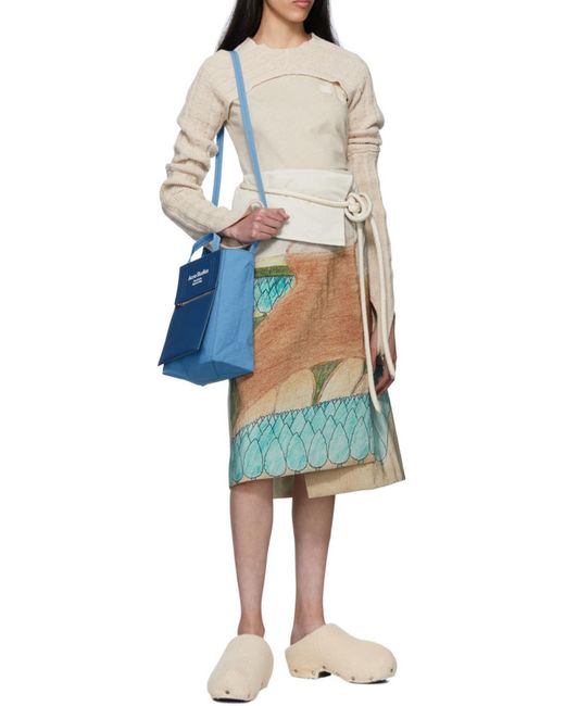 Acne Blue Small Papery Baker Tote Bag for men