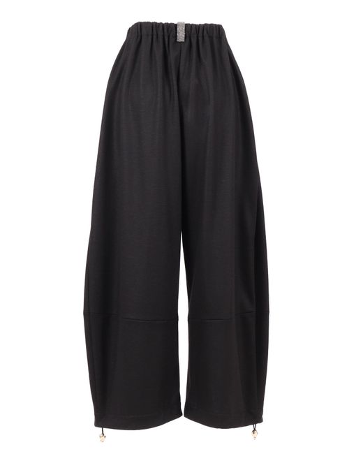 Fabiana Filippi Black Drawstring Hem Pants