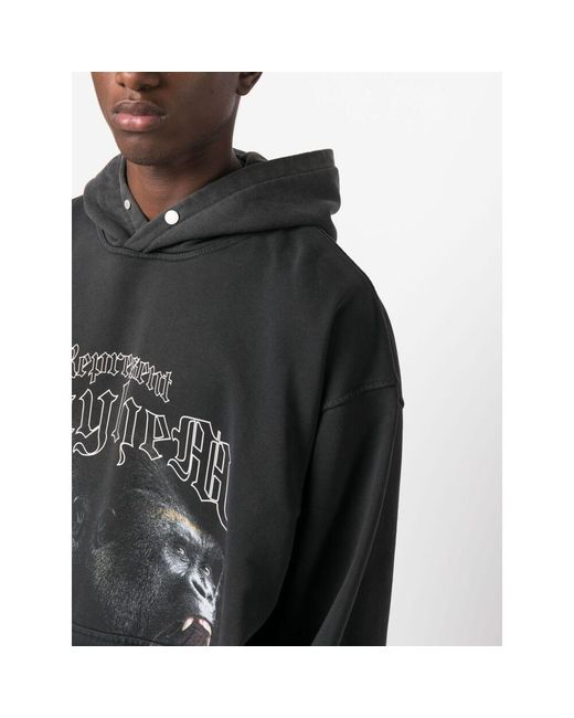 Represent Blackletter-Print Cotton Hoodie for men