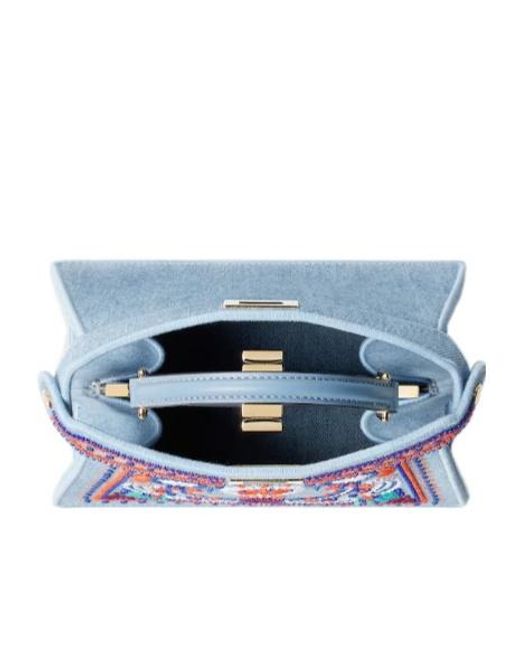Fendi Blue Peekaboo Iseeu Petite Tote Bag
