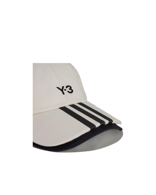 Y-3 Gray Stripes Twill Cap for men