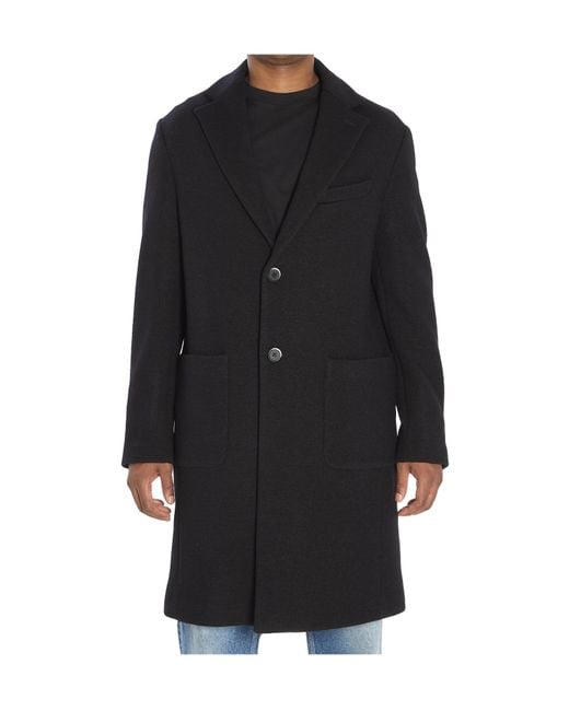 Barena Black Lanoso Single-Breasted Coat for men