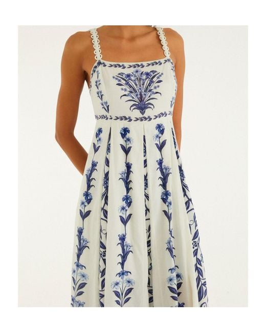 Farm Rio White Floral Maxi Dress