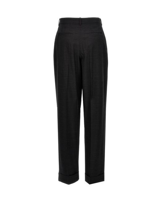 The Row Black Pleated Casual Pants