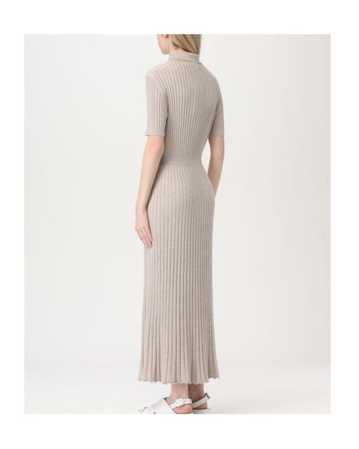 Gabriela Hearst White Knitted Short-Sleeved Dress