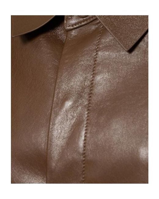 Entire studios Brown Button-Down Leather Shirt
