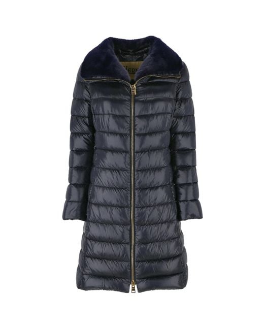 Herno Black Logo-Plaque Coat
