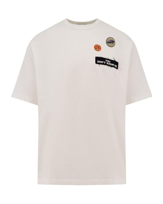 Undercover White Badge Embroidery Crewneck T-Shirt for men