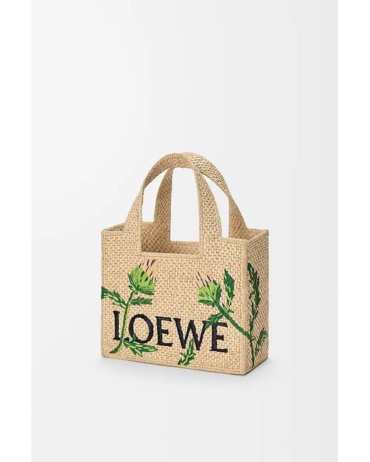 Loewe Green Font Embroidered Open Top Bag