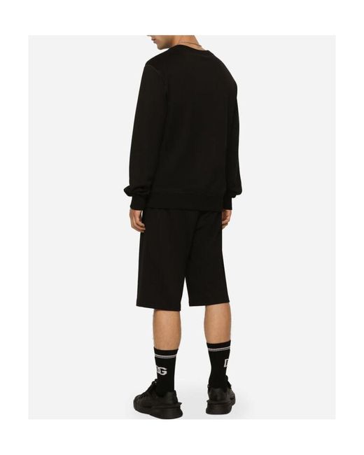 Dolce & Gabbana Black Logo Plaque Crewneck Sweatshirt for men